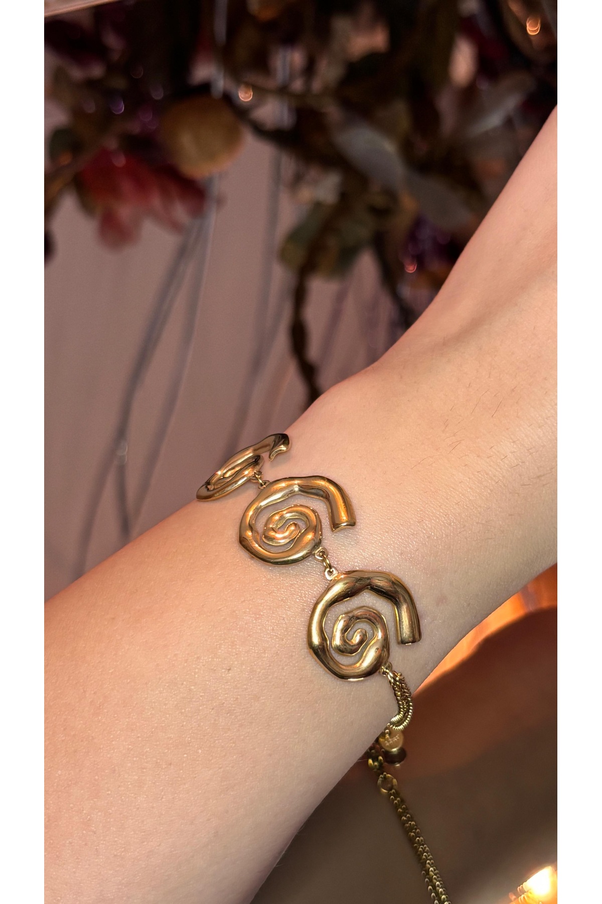 Gold Spiral Tasarım Çelik Bileklik
